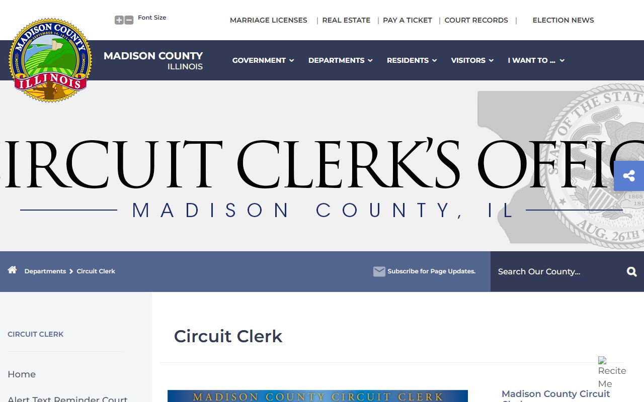 Madison County Illinois Circuit Clerk official website
