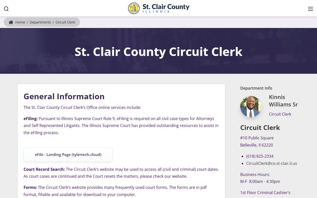 St. Clair County Circuit Court Clerk office divorce records